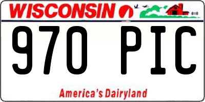 WI license plate 970PIC