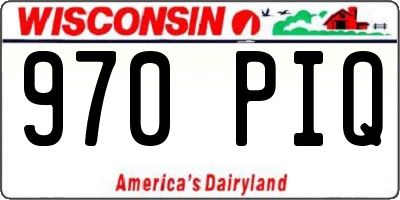 WI license plate 970PIQ