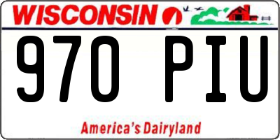 WI license plate 970PIU
