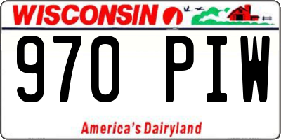 WI license plate 970PIW