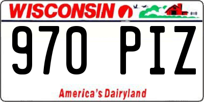 WI license plate 970PIZ