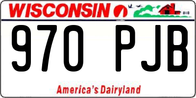 WI license plate 970PJB