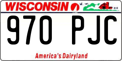 WI license plate 970PJC