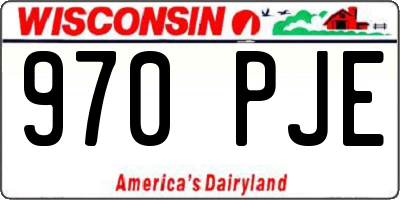 WI license plate 970PJE