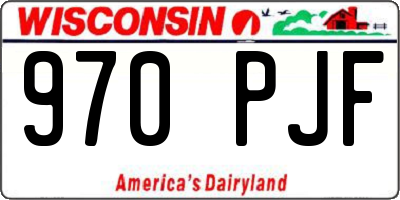 WI license plate 970PJF
