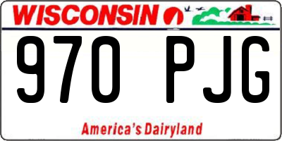 WI license plate 970PJG