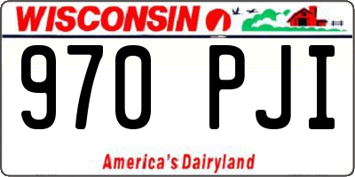 WI license plate 970PJI