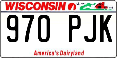 WI license plate 970PJK