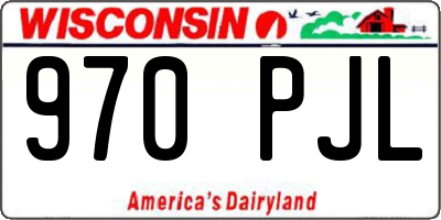 WI license plate 970PJL