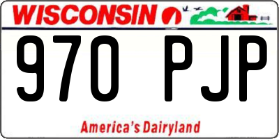 WI license plate 970PJP