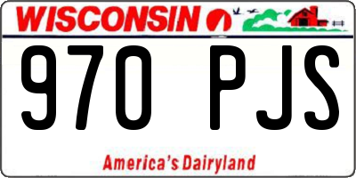 WI license plate 970PJS