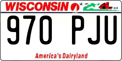 WI license plate 970PJU