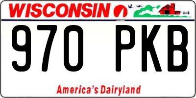 WI license plate 970PKB