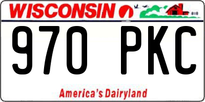 WI license plate 970PKC