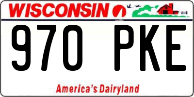WI license plate 970PKE