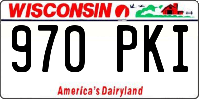WI license plate 970PKI