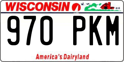 WI license plate 970PKM