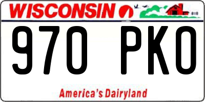WI license plate 970PKO