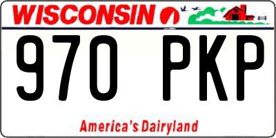 WI license plate 970PKP