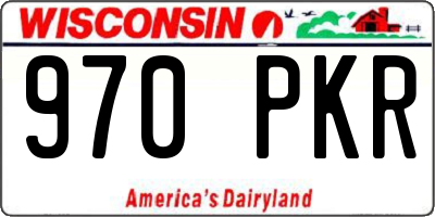 WI license plate 970PKR
