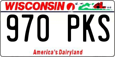 WI license plate 970PKS