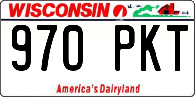 WI license plate 970PKT