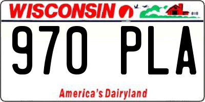 WI license plate 970PLA