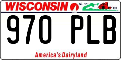 WI license plate 970PLB