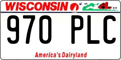 WI license plate 970PLC