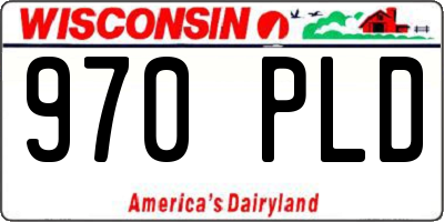 WI license plate 970PLD