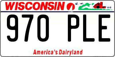 WI license plate 970PLE