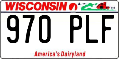 WI license plate 970PLF