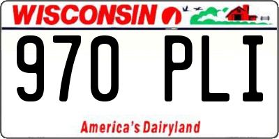 WI license plate 970PLI