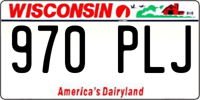 WI license plate 970PLJ