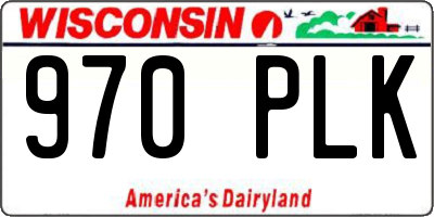 WI license plate 970PLK