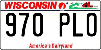 WI license plate 970PLO