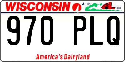 WI license plate 970PLQ
