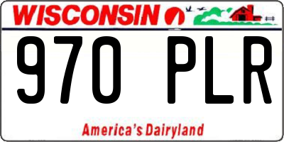 WI license plate 970PLR