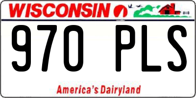 WI license plate 970PLS