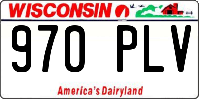 WI license plate 970PLV