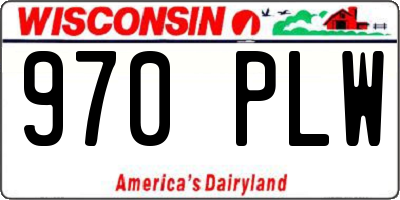WI license plate 970PLW