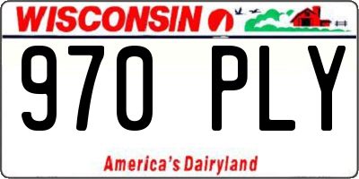 WI license plate 970PLY