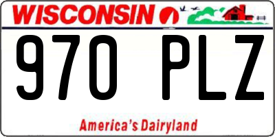 WI license plate 970PLZ