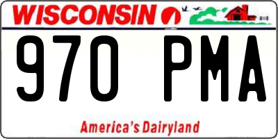 WI license plate 970PMA