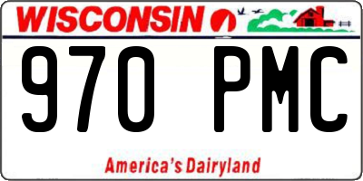 WI license plate 970PMC