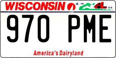 WI license plate 970PME