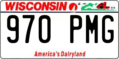 WI license plate 970PMG