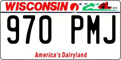 WI license plate 970PMJ