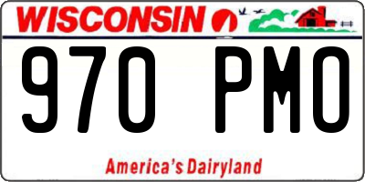 WI license plate 970PMO