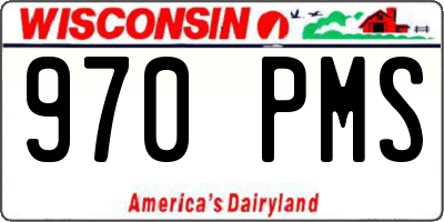 WI license plate 970PMS